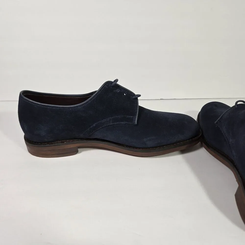 NEW Allen Edmonds Mens 9.5 D NOMAD Buck Suede Derby Plain Toe Navy Blue